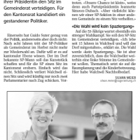 Guido Suter verzichtet auf weitere Amtszeit. Neue Zuger Zeitung, 14. Februar 2014