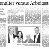 Rentenalter versus Arbeitsstellen. Neue Zuger Zeitung, 19. September 2014