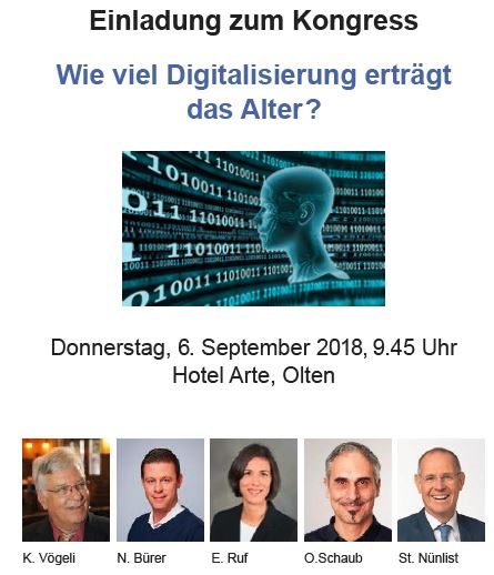 Wie viel Digitalisierung erträgt das Alter? Kongress 6. September 2018
