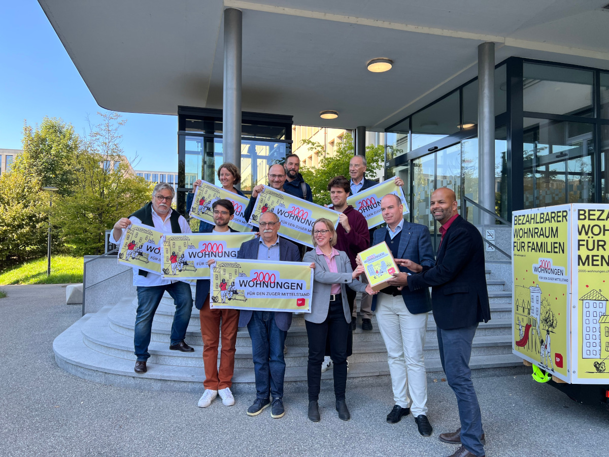 Volksinitiative der SP Stadt Zug «2000 Wohnungen für den Zuger Mittelstand» eingereicht